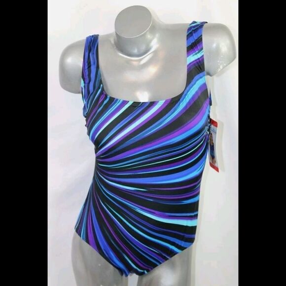 LengthWaves by Longevity Brands Women's One-Piece Swimsuit (Purple, 8) NWt - Picture 1 of 5